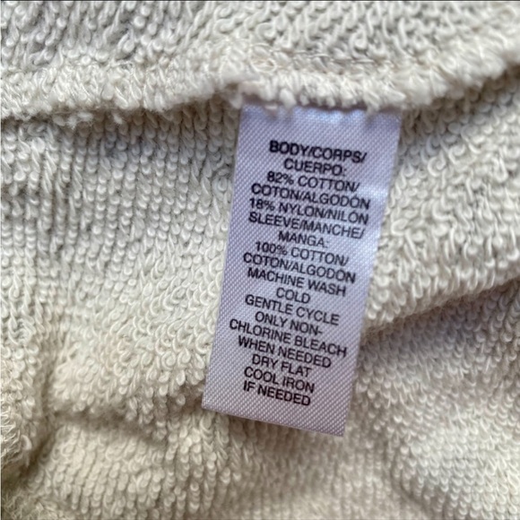 LOFT Gray Knit Mixed Media Top Small White Poplin Sleeve Pullover Blouse - Picture 11 of 11